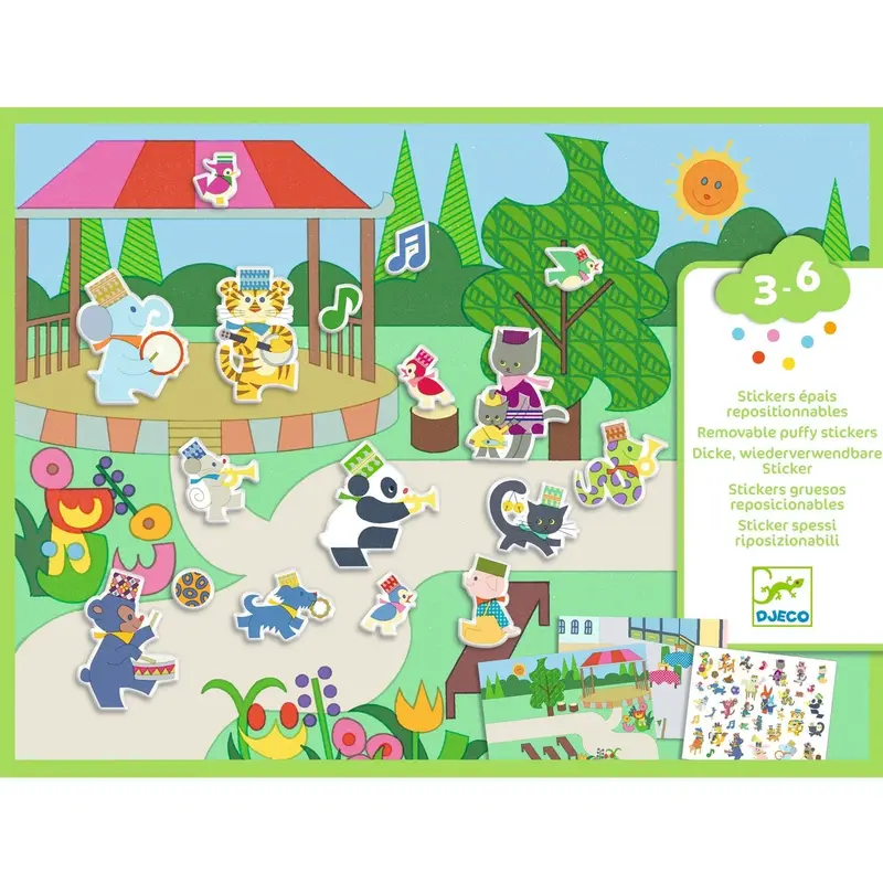 Stickers épais repositionnables Fanfare - enfants 3-6 ans