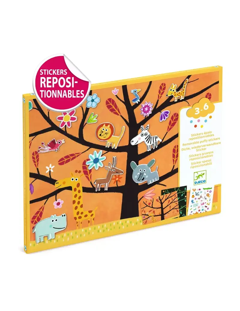 Stickers repositionnables épais Chat-perché enfants 3-6 ans