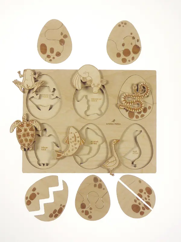 Stuka Puka puzzle en bois Animaux Ovipares