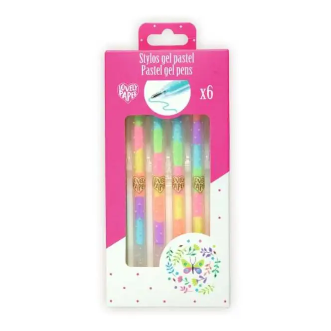 Stylos gel pastel x6