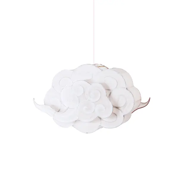 Suspension nuage blanc en bambou et soie - taille S