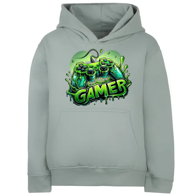 Sweat à capuche gaming – Fringoo gaming for Boys Cotton Rich Soft Hooded – gaming vert