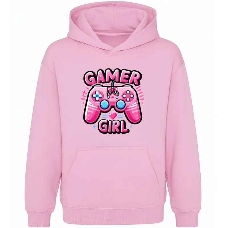 Sweat à capuche gymnastique – Fringoo gaming rose for Girls Cotton Rich Soft Hooded – gaming Pad rose