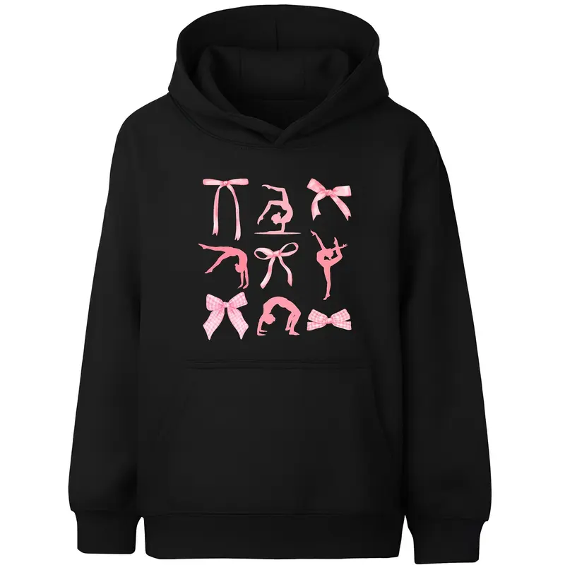 Sweat à capuche gymnastique – Fringoo Gymnastic for Cotton Rich Soft Hooded – Ribbon noir
