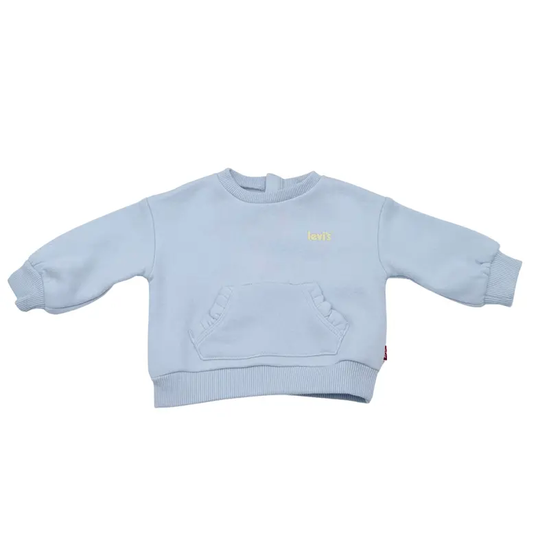 Sweat bleu clair avec poche volantée - 6 mois