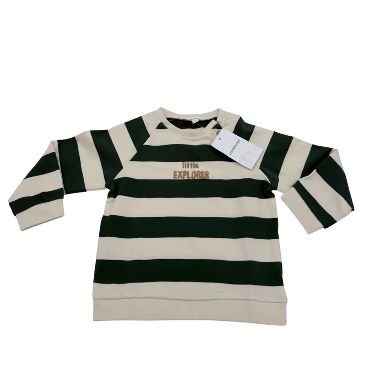 Sweat rayé “little explorer” — 36 mois