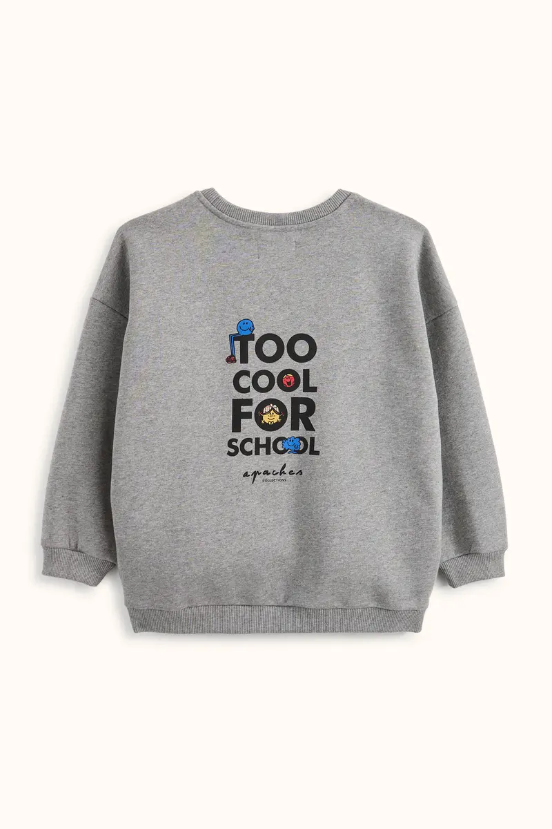 Sweat Sahari School Gris Chiné Monsieur Madame - Apaches Collections