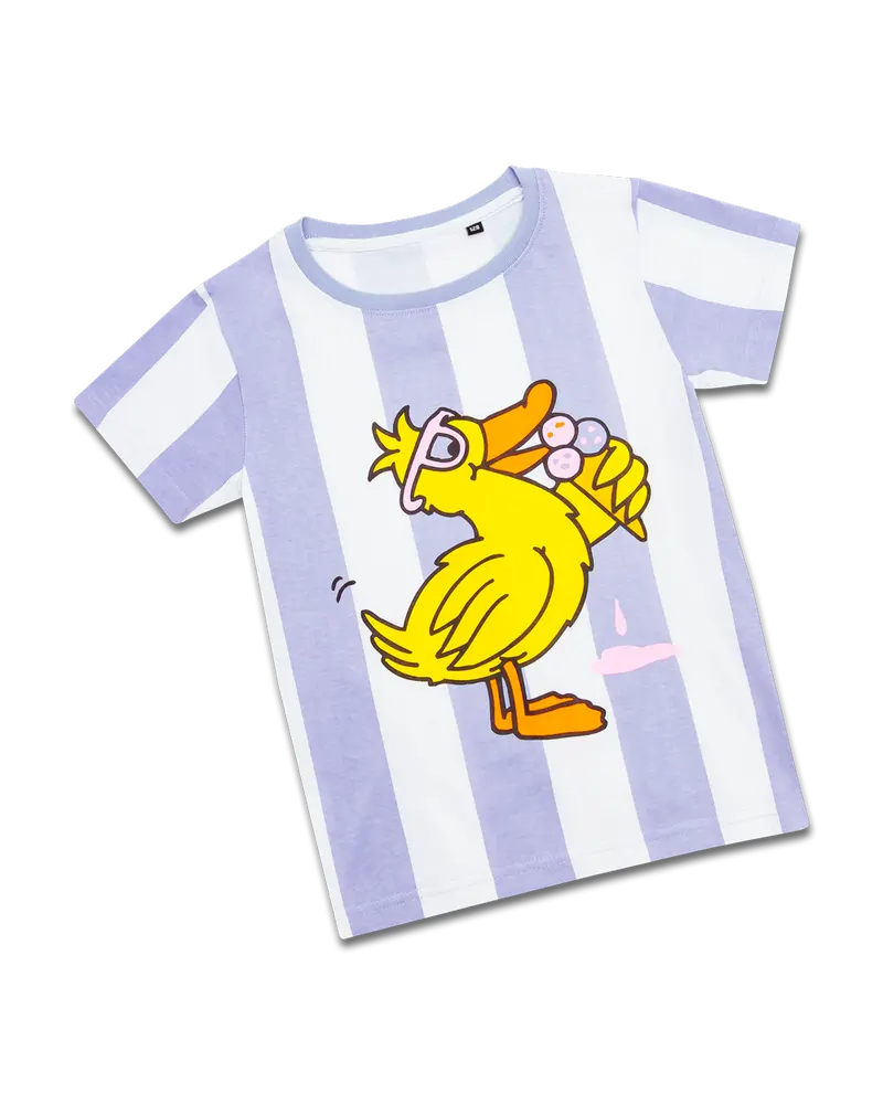 T-shirt Rayé Enfant Flida le Canard avec Glaces