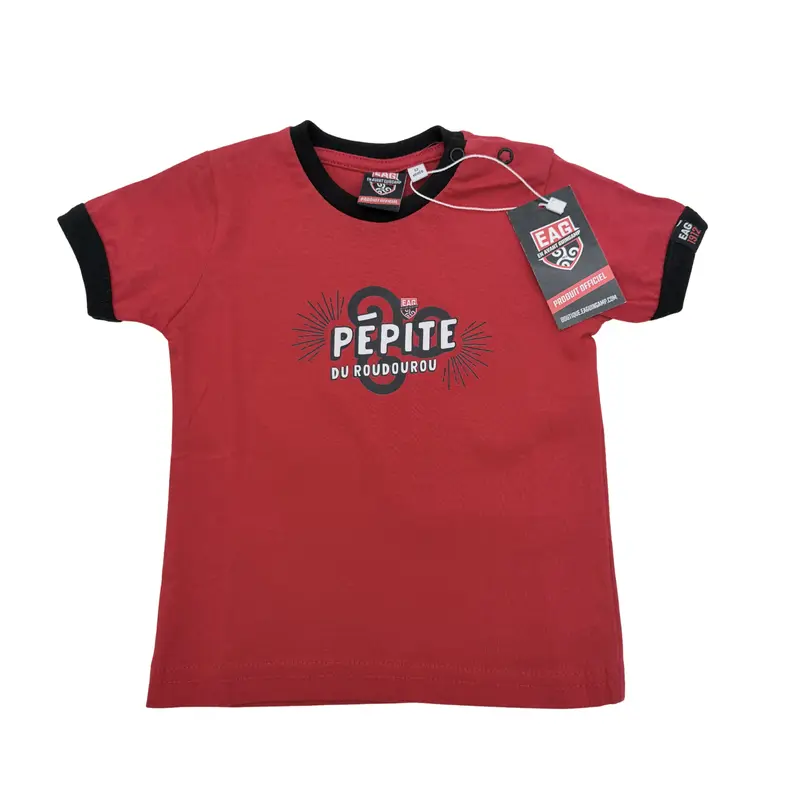 T-shirt rouge EAG “Pépite du Roudourou” — 12 mois