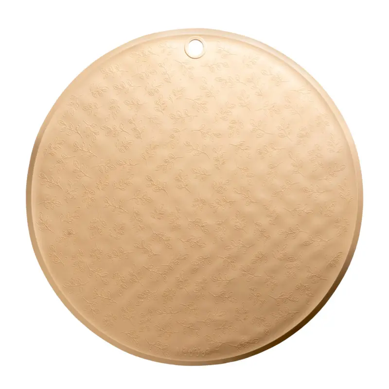 Tapis de bain rond Feuillage Caramel