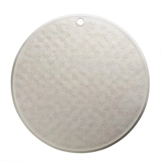 Tapis de bain rond Feuillage Gris