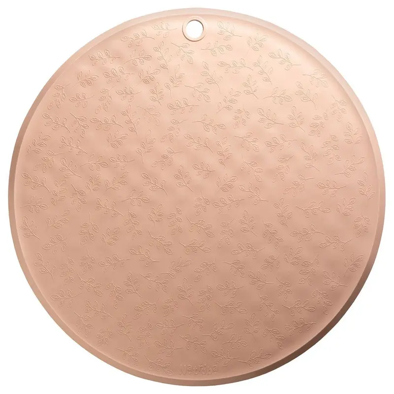Tapis de bain rond Feuillage Rose
