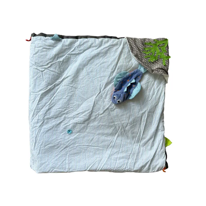 Tapis d'éveil - Rayé bleu et blanc