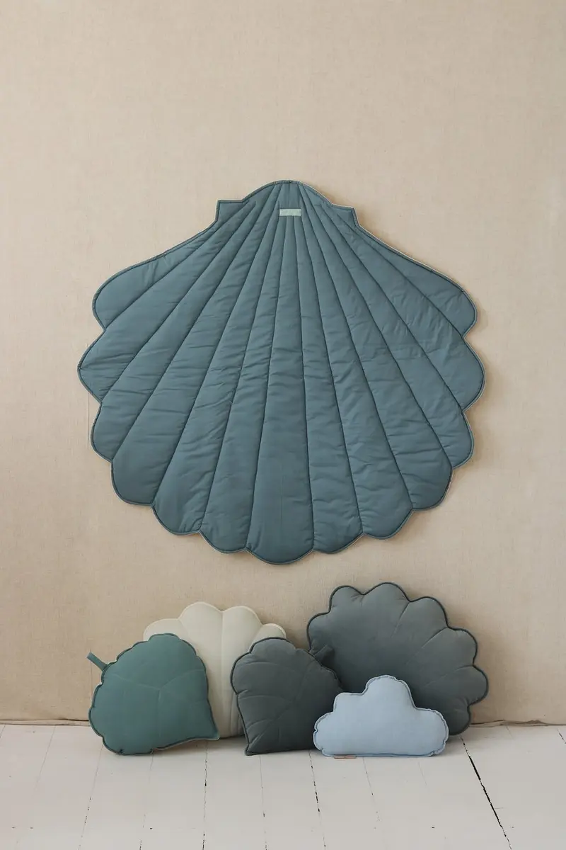 Tapis en lin, Bleu • Coquillage