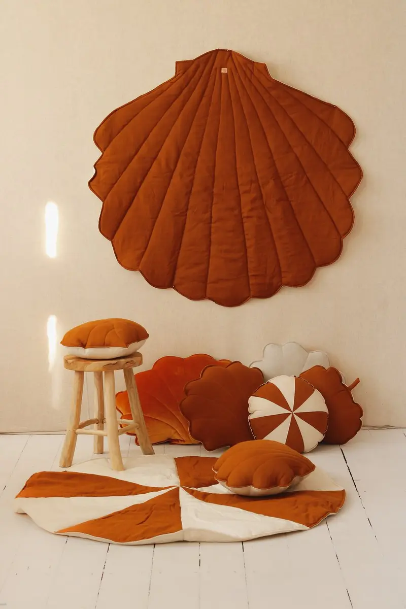 Tapis en lin, Caramel • Coquillage
