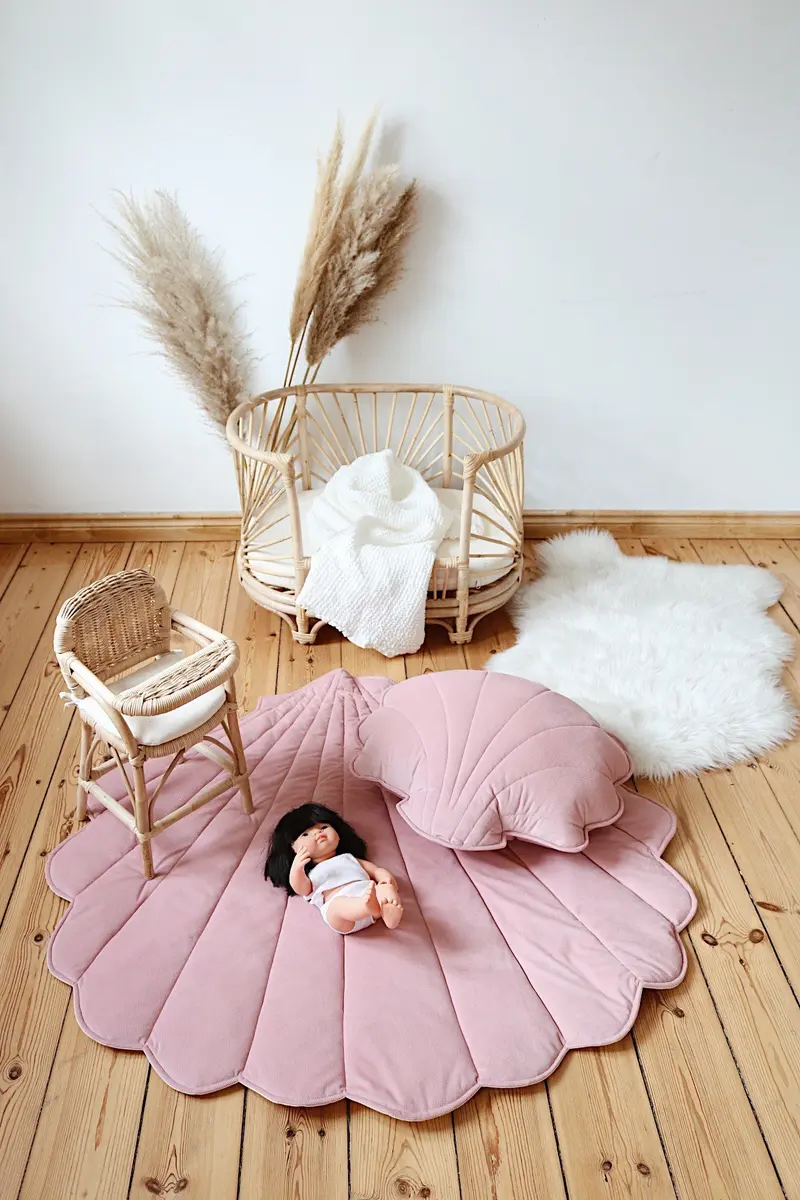 Tapis en velours, Rose • Coquillage
