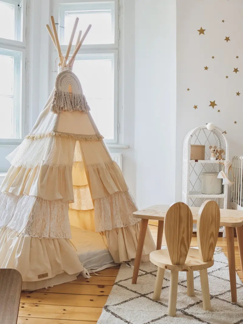 Teepee / Tipi à franges en coton • Shabby Chic