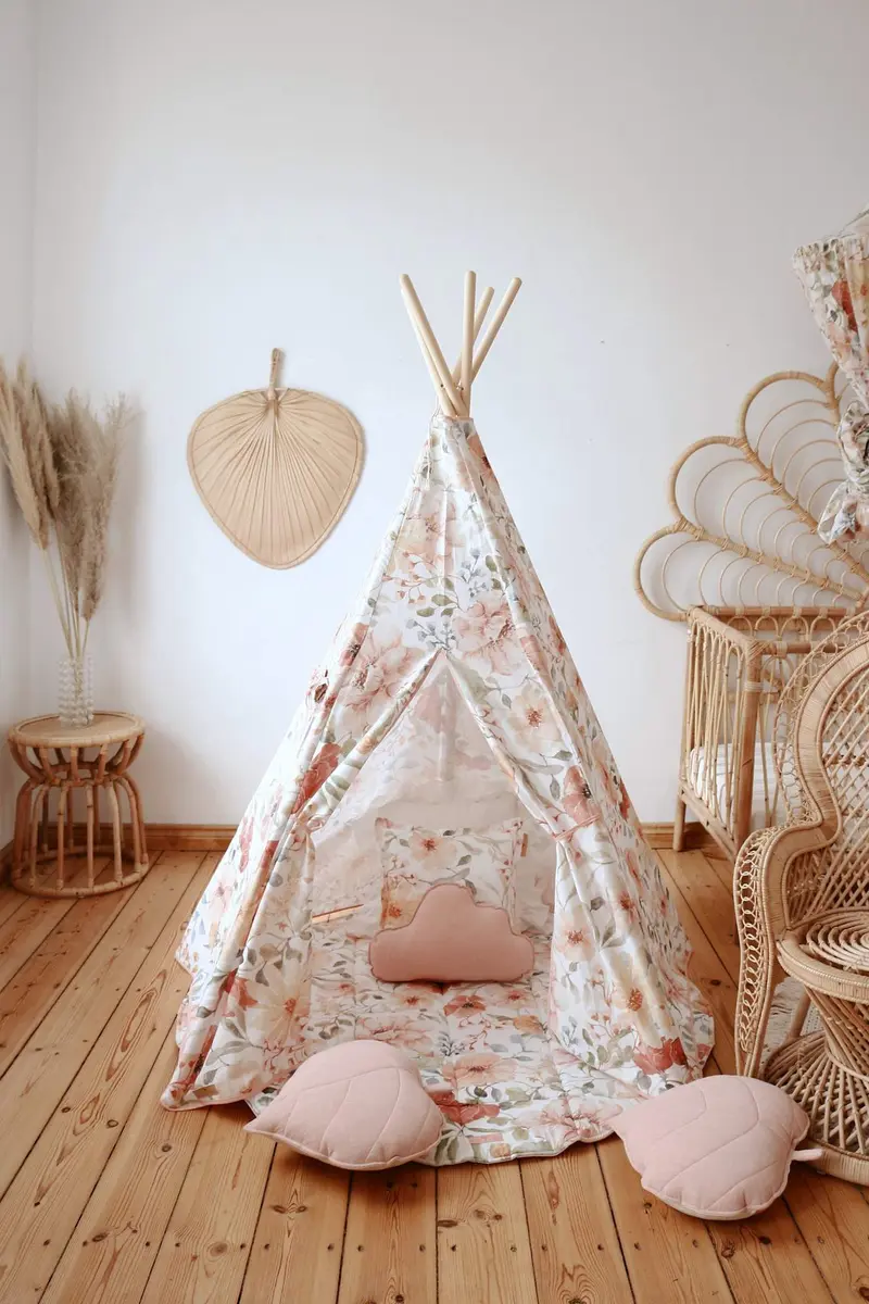 Teepee / Tipi en coton imprimé • Flower Power