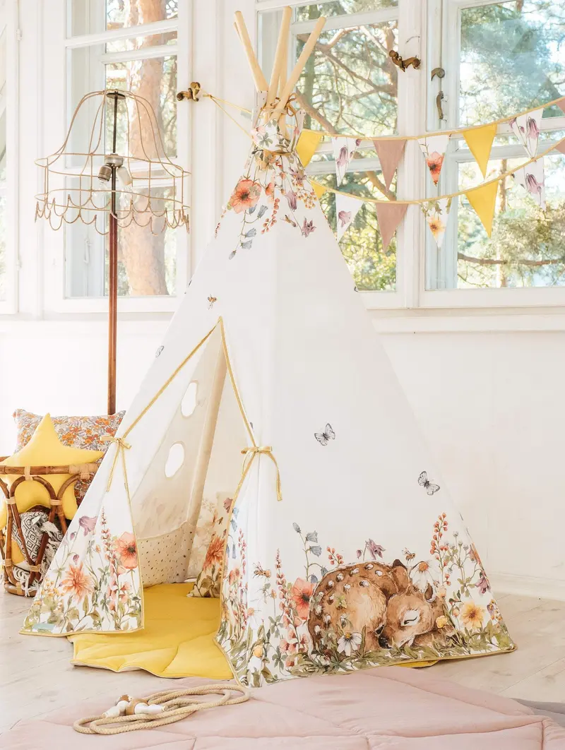 Teepee / Tipi en coton imprimé • Wildflowers