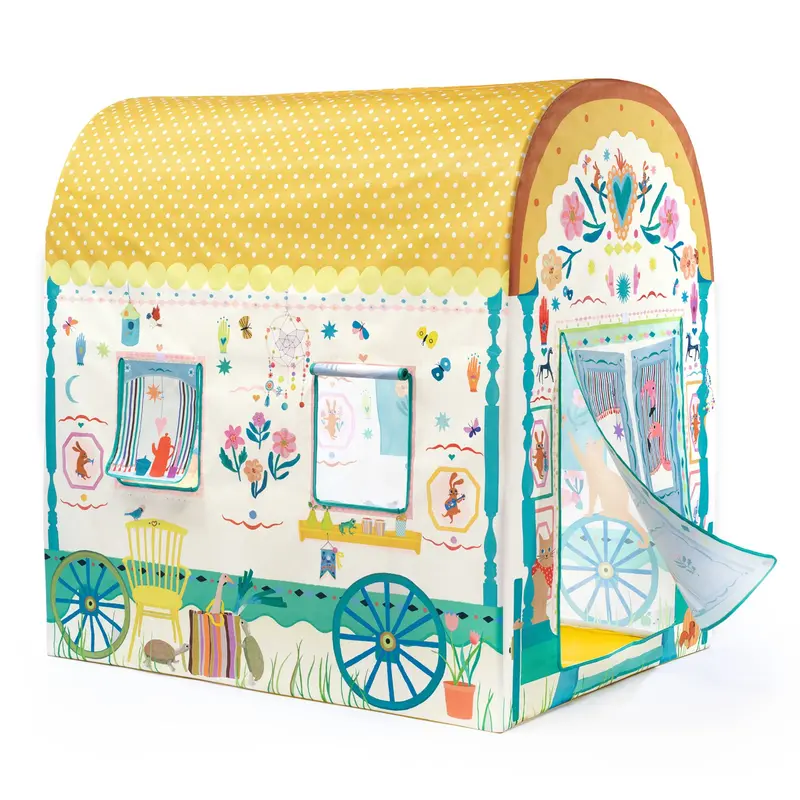 Tente de Jeu Roulotte en Tissu Bohème pour Enfants