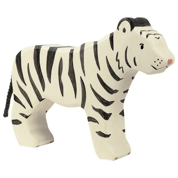 Tigre blanc - Figurine bois