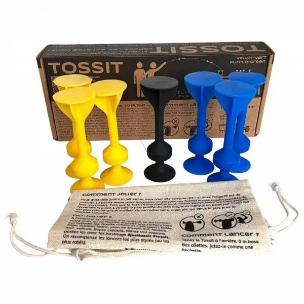 Tossit jeu d'adresse Bleu-Jaune - intérieur/extérieur