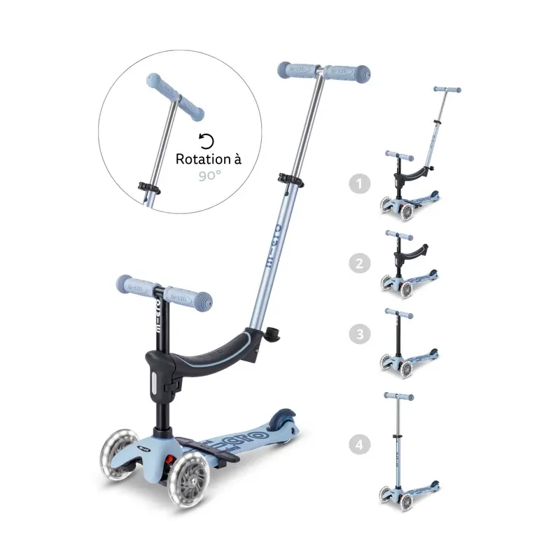 Trottinette Mini2Grow LED Bleu