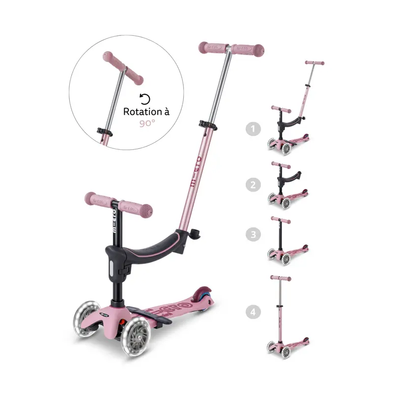 Trottinette Mini2Grow LED Rose