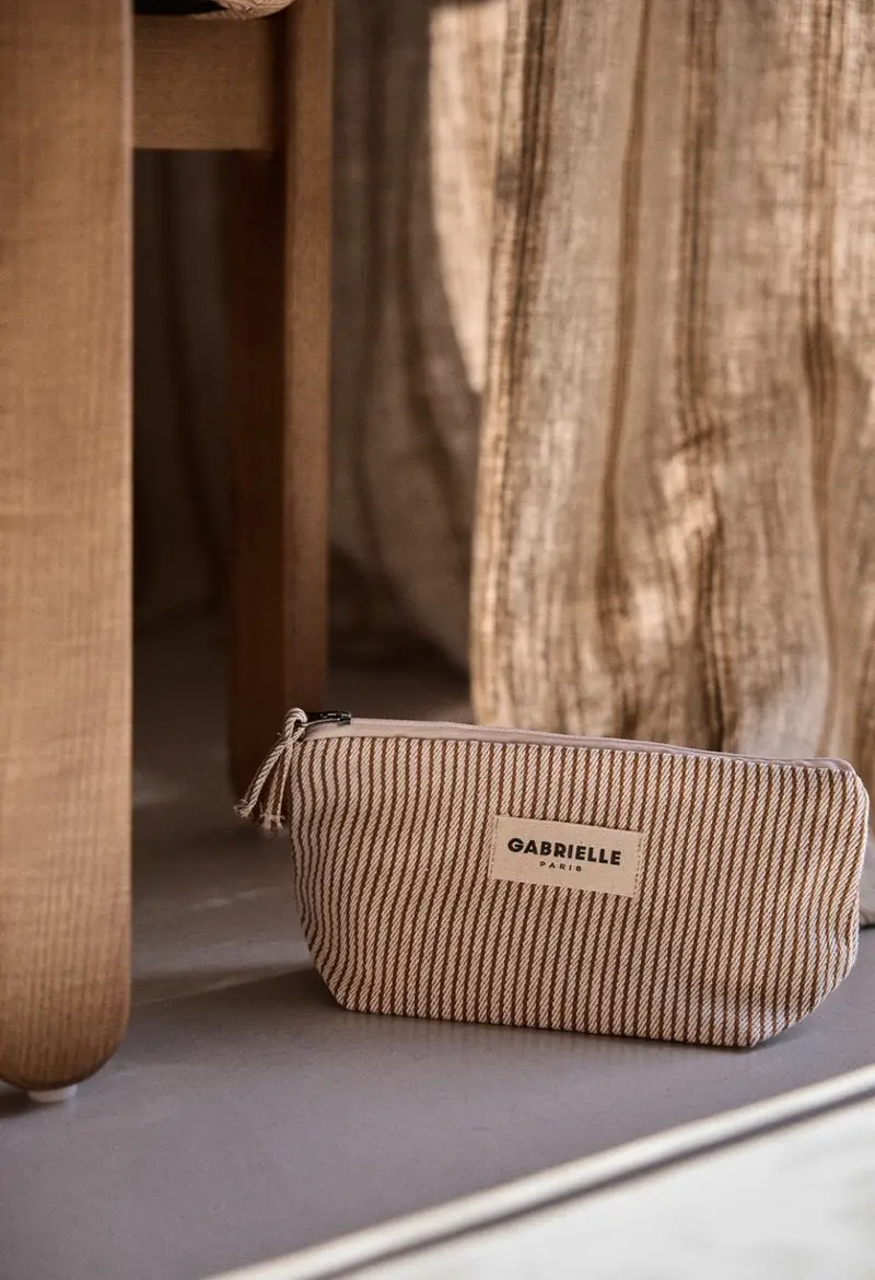 Trousse de Beauté Rayures Argile - Gabrielle Paris