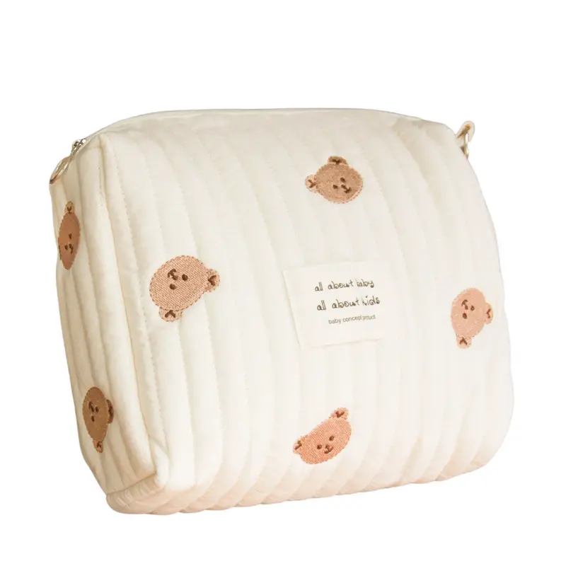 Trousse de Toilette Bébé Grand Format – Coton Matelassé Brodé
