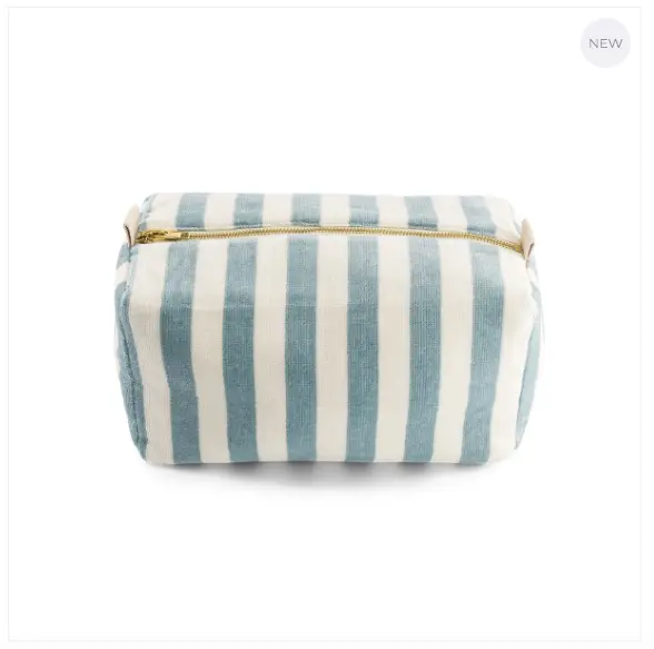 Trousse de Toilette Eponge Rayé Bleu Cloud - Rose In April