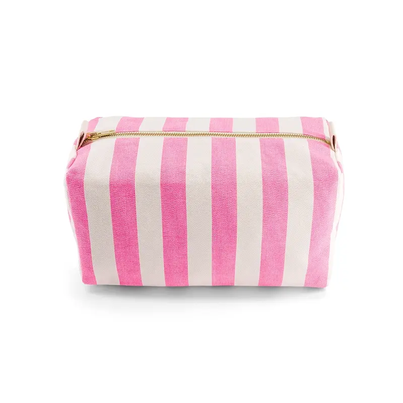 Trousse de Toilette Rayures Rose Fluo - Rose in April