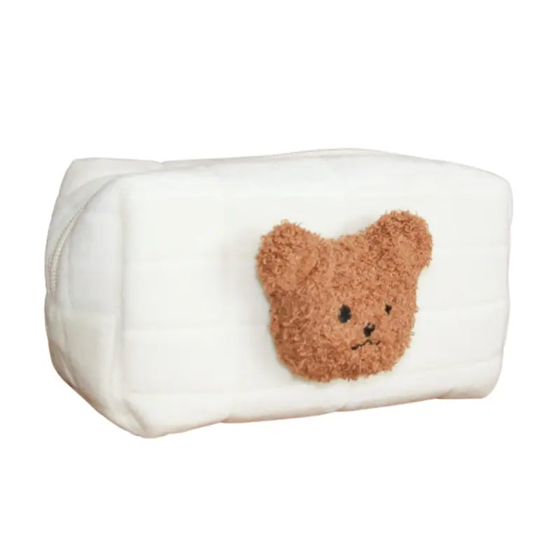 Trousse Ourson Bébé – Trousse de Toilette Petit Format en Coton