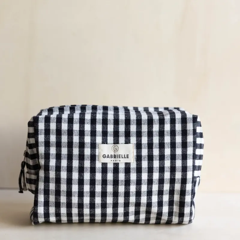 Trousse Palma de Toilette Vichy Noir - Gabrielle Paris