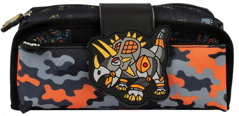 Trousse scolaire avec patch en silicone – dinosaure Robot for | Fringoo UK