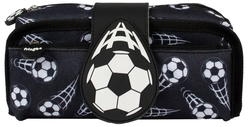 Trousse scolaire avec patch en silicone – football noir – ' football Stationery Organiser