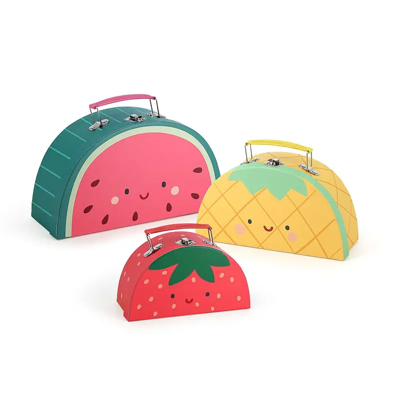 Valisettes gigognes enfants x3 en carton fruits - Sarah Betz