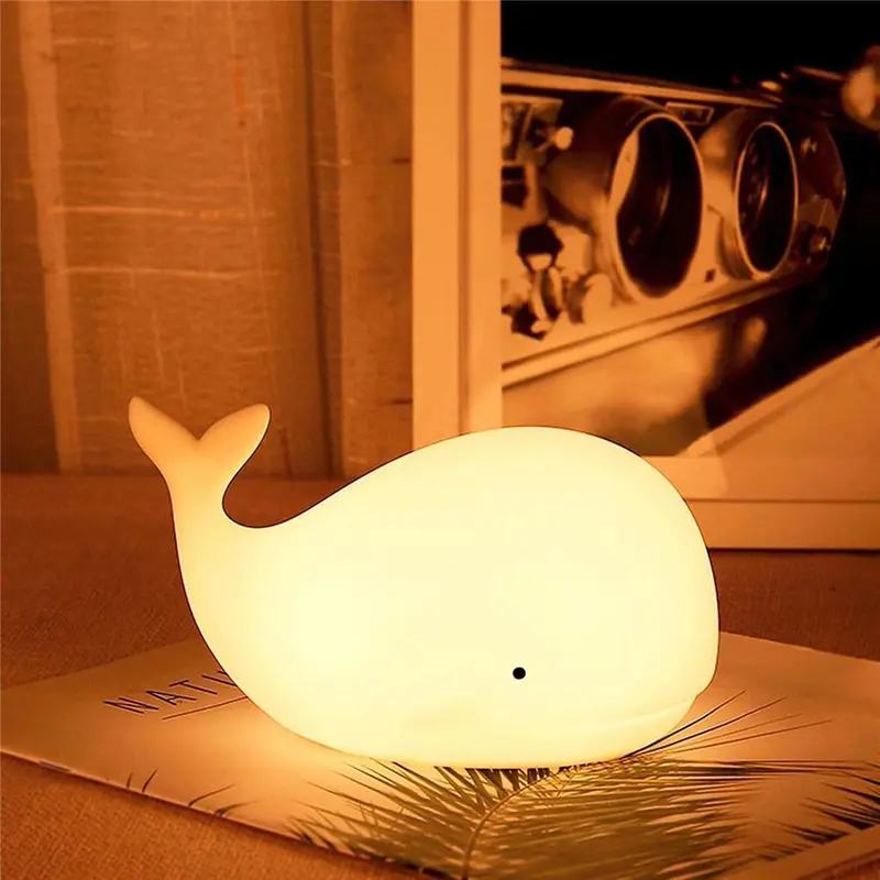 Veilleuse Bébé Rechargeable Baleine – LED Multicolore Tactile