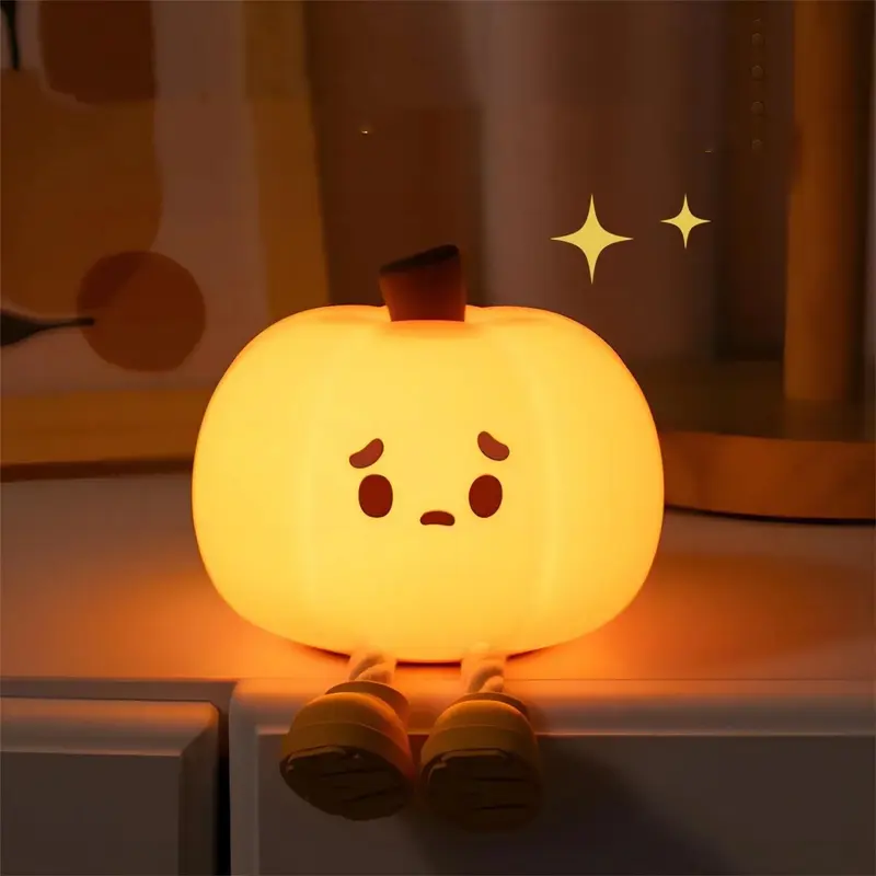 Veilleuse Citrouille Enfant Halloween – Rechargeable USB-C, Tactile