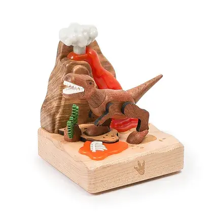 Veilleuse dinosaure T-Rex en bois
