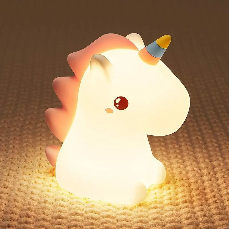 Veilleuse Licorne Enfant en Silicone LED – Rechargeable USB, Tactile