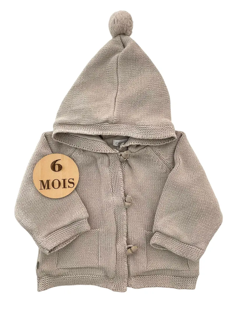 Veste / gilet en mailles, gris-beige, Obaïbi