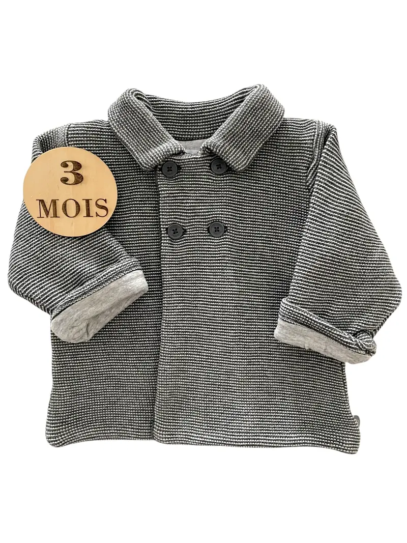 Veste grise, doublée coton, Obaïbi