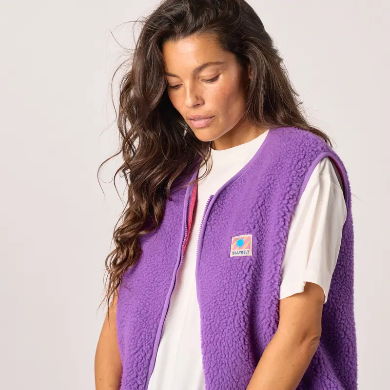 Veste Sans Manches en Sherpa Violet - Billybelt
